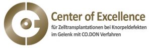 Center of Excellence Zerifikat für Zelltransplantationen bei Knorpeldefekten im Gelenk mit CO.Don Verfahren